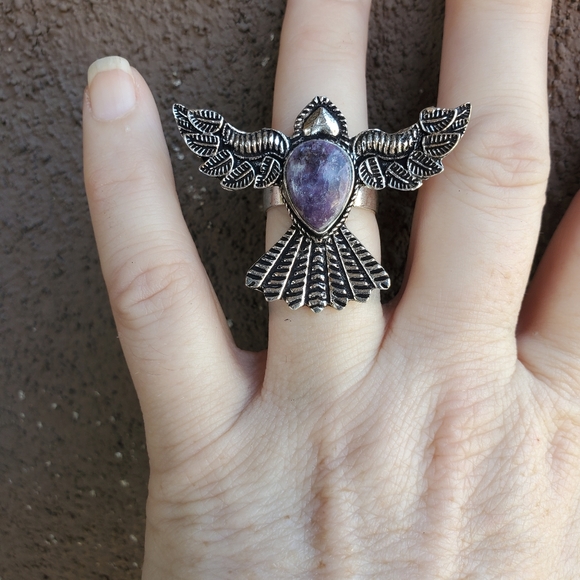 New Lepidolite 925 Silver Mystic Ring. - Picture 5 of 16